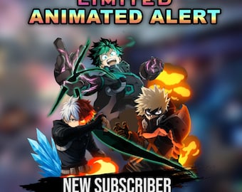 Quirk Overlays Anime Stream Overlay: Animierte Warnungen - Neue Anhänger, Sub, Raid (Digitaler Download))