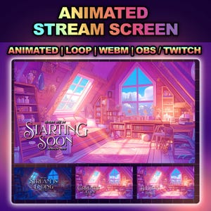 Pink Room Animated Stream Overlay Stream Screen - Starting Soon - Be Right Back - Ending Stream - Stream Offline Lofi vtuber background