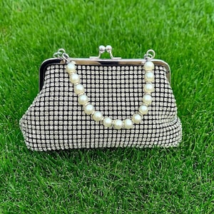 Gold Rhinestone Crystal Clutch Bag: Wedding Evening Party Purse
