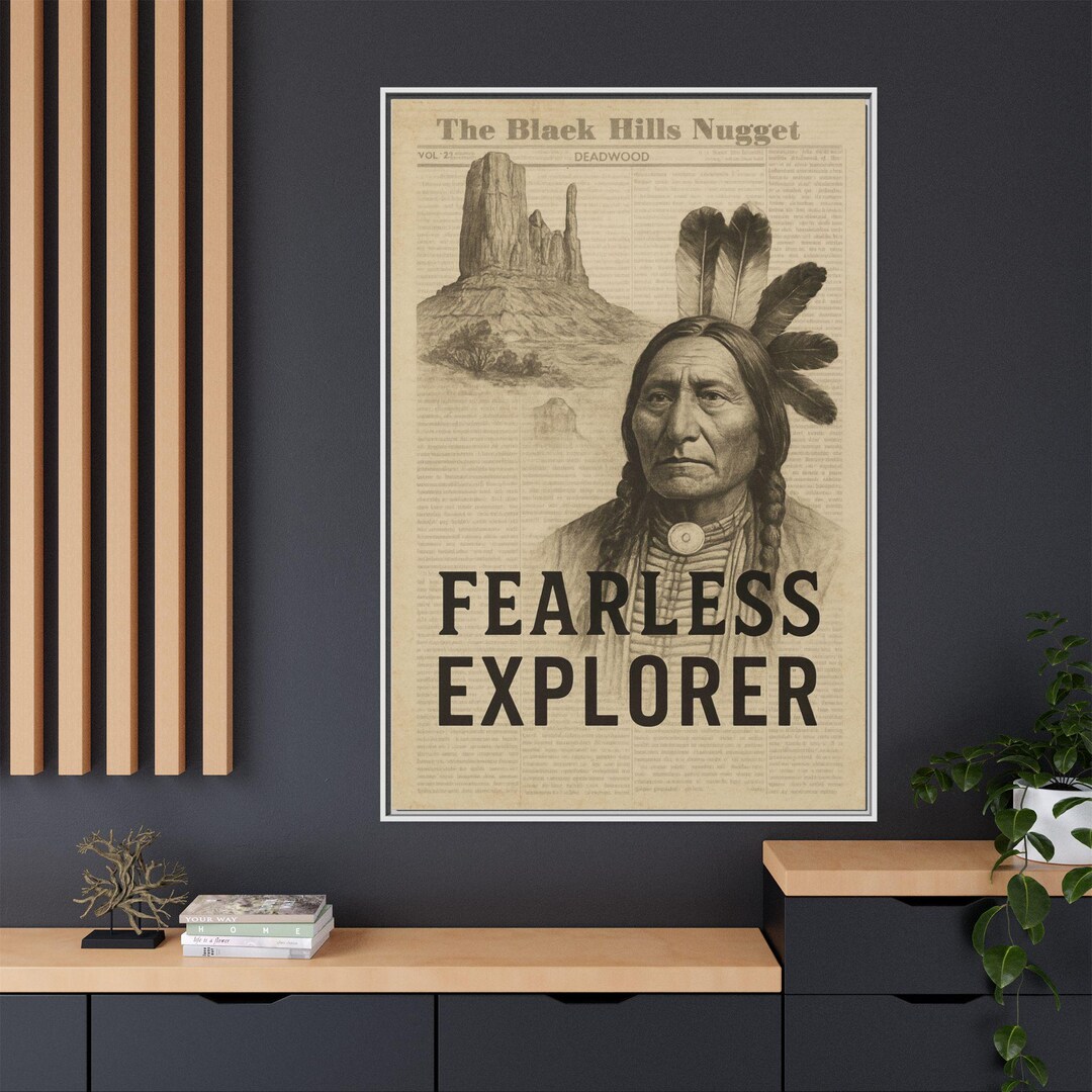 Fearless Explorer Vintage Poster, Native American Wall Art, Western ...
