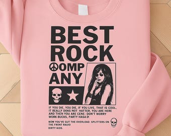 Best Rock Company Sweatshirt | Vintage Rock Band Graphic Crewneck | Retro Music Lover Pullover | Streetwear Christmas Gift for Him Her