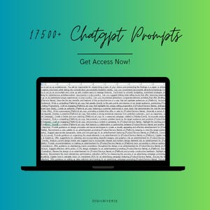 17,500+ ChatGPT Prompts Mega Bundle | AI Content Ideas for Writing, Marketing, Business, & More | Digital Download