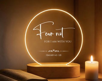 Lámpara LED con versículo bíblico personalizado – Regalo cristiano personalizado