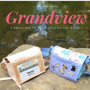 Grandview Bag PDF Pattern - quilted purse sewing pattern, small purse pattern