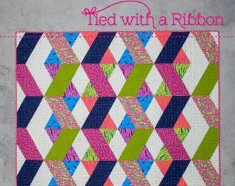 Labyrinth Quilt Pattern by Tied with a Ribbon - modern quilt pattern, beginner friendly, easy quilt pattern, modern quilt pattern, triangle