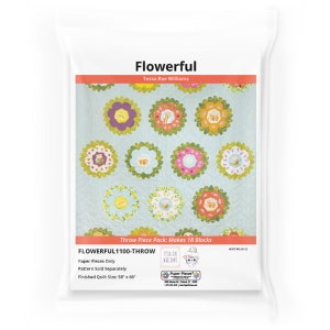 Flowerful by Tessa Rae Williams EPP kit - Throw/18 Blocks, English Paper Piecing papers, EPP pattern kit, English Paper Piecing kit, EPP set