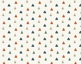 Adventure is Calling by Riley Blake - Tents in Cream - By the Yard - 100% Cotton - camping fabric, teepees, vintage camping, happy camper