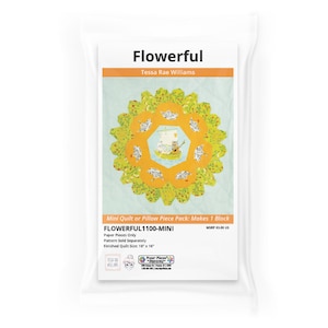 Flowerful by Tessa Rae Williams, kit de papier PPE – coussin/1 bloc, papiers anglais pour rattache, kit de motifs PPE, kit anglais de rattache