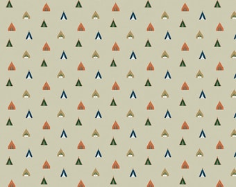 Adventure is Calling by Riley Blake - Tents in Khaki - By the Yard - 100% Cotton - camping fabric, teepees, vintage camping, happy camper