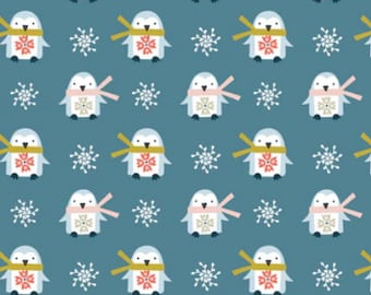 Winter Folk by Dashwood Studio - WINT2143 - By the Yard - 100% Cotton - Christmas fabric, Scandinavian, penguin fabric, winter, snowflakes