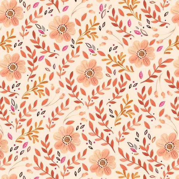 Maple Woods by Dashwood Studio - 2221- Fabric By the Yard - 100% Cotton - floral fabric, flower fabric, fall fabric, autumn fabric, vine