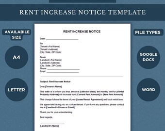 Rent Increase Notice Template: Editable Landlord Letter (Word & Google Docs)