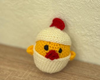 Crochet Chick in Eggshell | Handmade Amigurumi Toy | Easter Gift