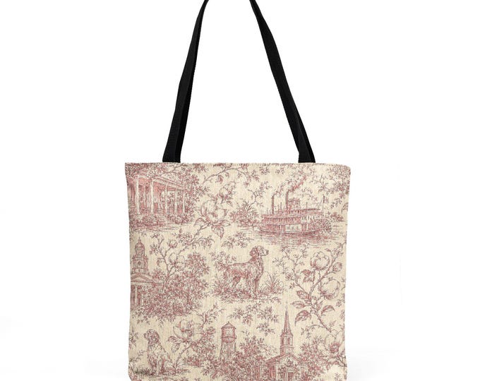 Rust Brick Mosaic Tote | Woven Pattern Canvas Tote