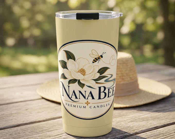 Nana Bee Tumbler 20oz | Floral Candle Label Design
