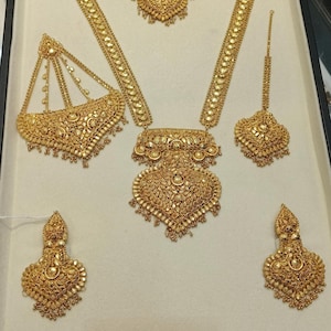 24K Gold Plated Mughal Style Bridal Jewelry Set for Shaadi Bride – Pakistani & Indian Wedding Jewelry