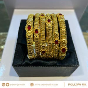 Gold Look-Alike High Quality Bangles – C030 | 22K Gold Plated Replica Bangles for Brides & Party Wear