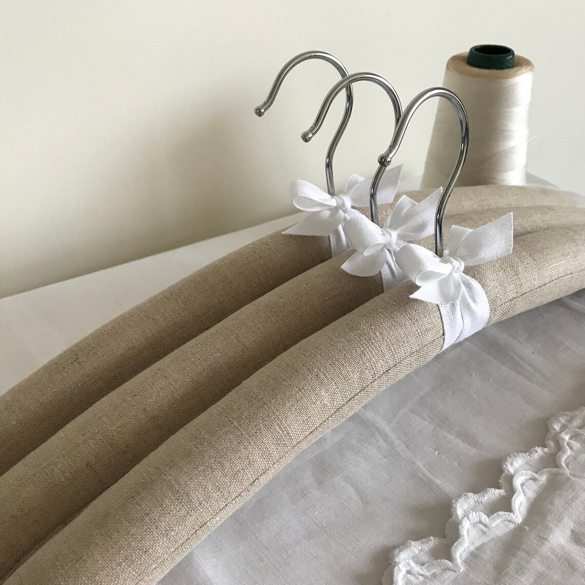 Linen Hangers Padded Hangers Flax Linen Hangers Hemp Linen Etsy