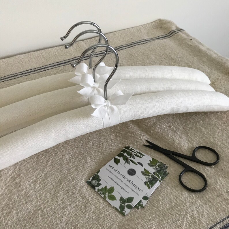Padded Hangers Linen Hangers White Linen Hangers White Etsy