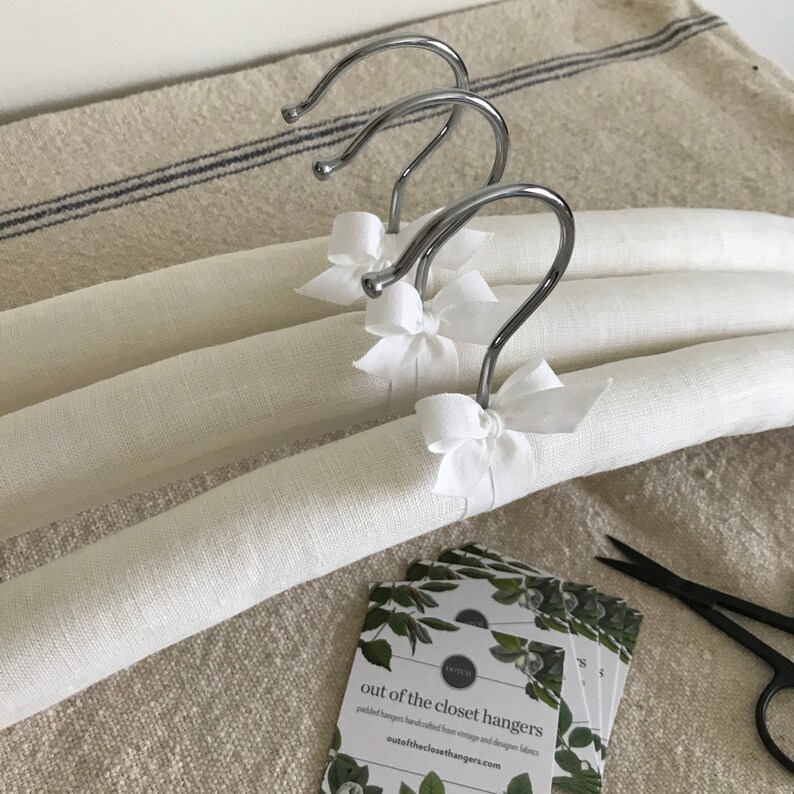 Padded Hangers Linen Hangers White Linen Hangers White Etsy