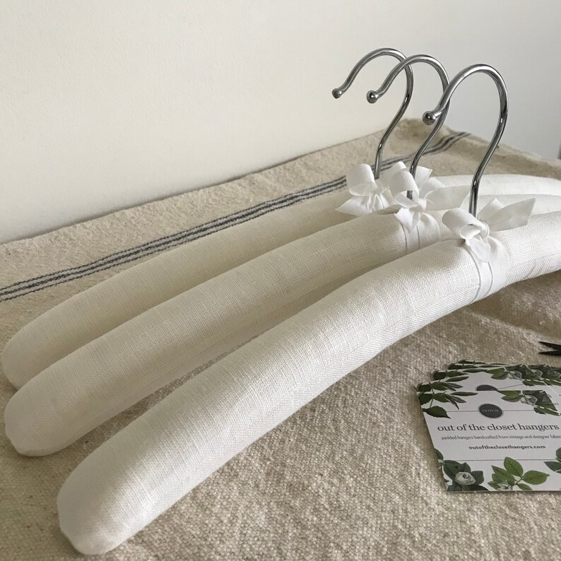 Padded Hangers Linen Hangers White Linen Hangers White Etsy