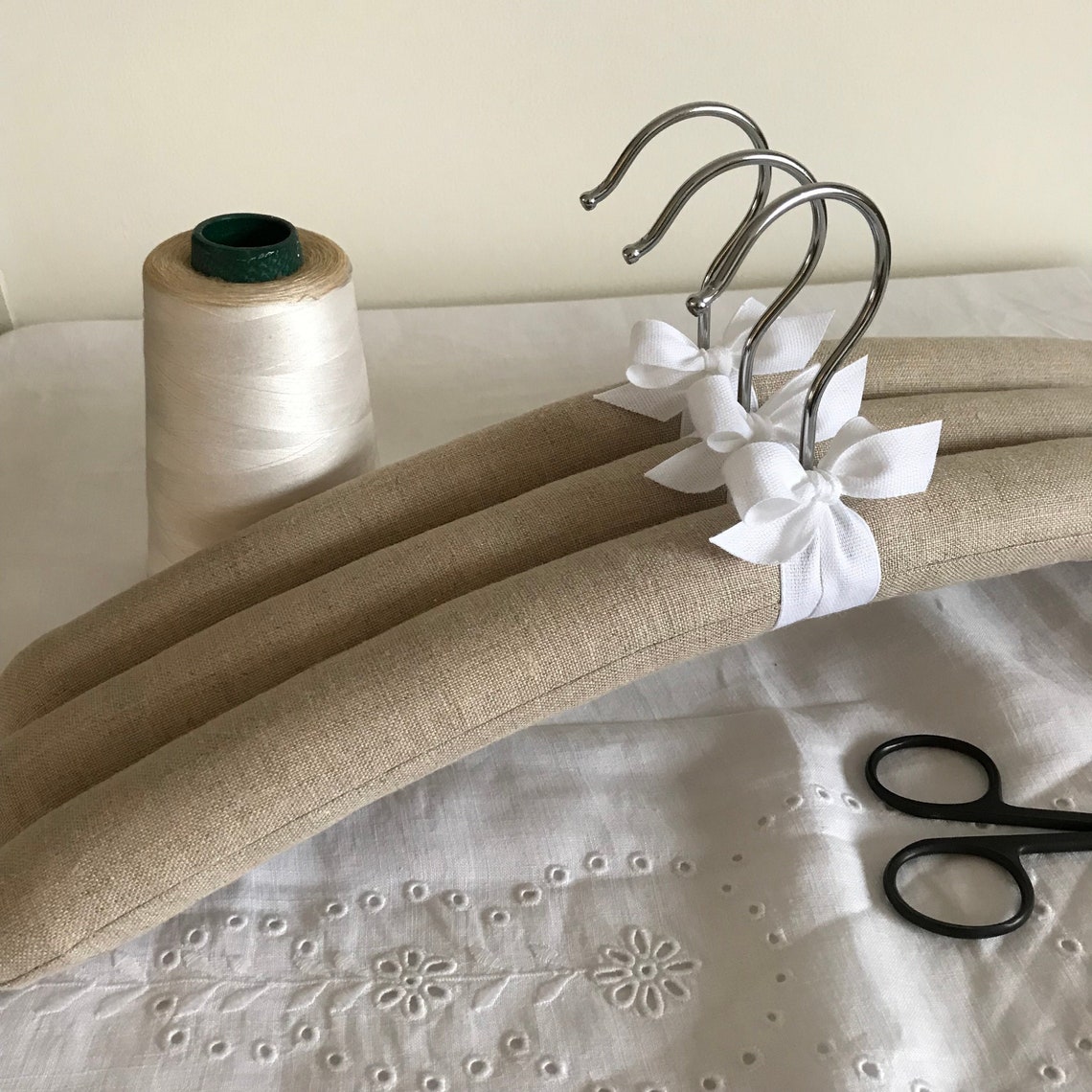 Linen Hangers Padded Hangers Flax Linen Hangers Hemp Linen Etsy
