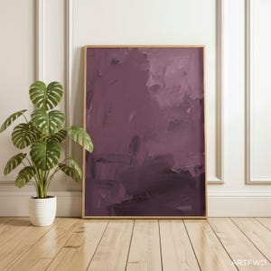 Abstrakter Kunstdruck in tiefem Pflaumenrot – Stimmungsvolles, violettes Strukturbild (Digitaler Download)