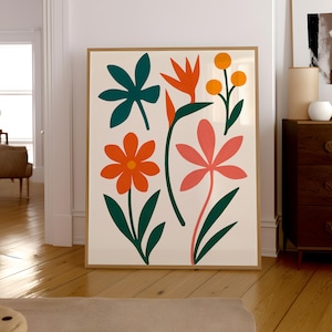 Minimalist Botanical Flower Print: Abstract Floral Wall Art (Digital Download)