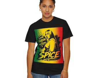 Spice Queen of Dancehall T-Shirt | Reggae Flag Graphic Tee | Dancehall Streetwear | Caribbean Festival Shirt | Bold Reggae Vibes Tee