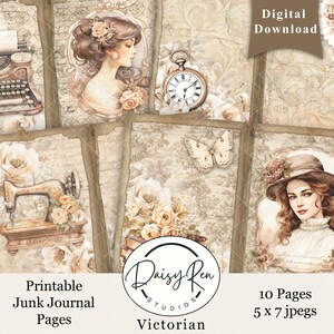 Victorian Junk Journal Pages, Victorian Scrapbook Pages, Vintage Junk Journal Papers, Printable Junk Journal Pages, Vintage Journal Papers