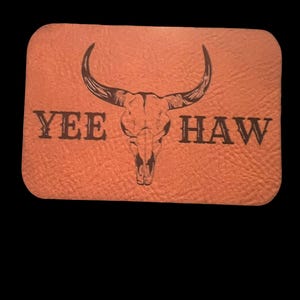 Yee Haw Cow Skull Leather Patch Ponytail Hat for Women – Western Trucker Hat – Cowgirl Cap – Rodeo Hat – Country Gift – Multiple Colors