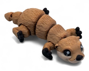 Figura articulada de lontra de rio – brinquedo móvel de lontra | Modelo animal FDM PLA impresso em 3D