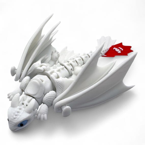 ライトフューリードラゴンフィギュア：3Dプリント製可動式玩具、翼が