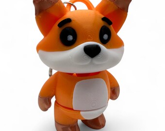 3D Printed Fox Keychain: Eco-Friendly PLA Animal Keyring