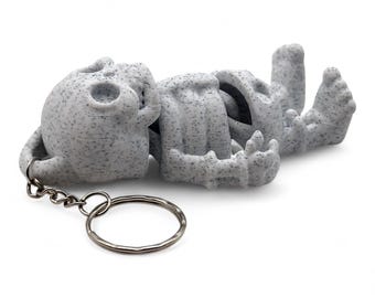 Gelenkskelett Schlüsselanhänger: 3D gedrucktes Halloween Goth Accessoire