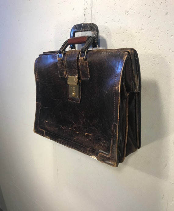 70s KORCHMAR briefcase dark brown attache tobacco