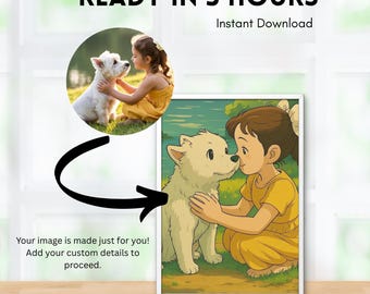 Custom Ghibli Style Portrait: Personalized Anime Art (Digital Download)