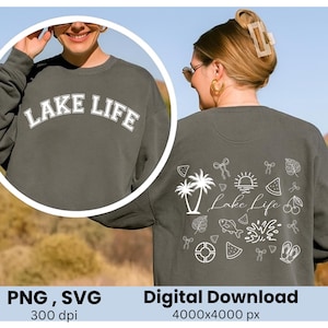 Lake Life Png svg , Summer Lake Life Doodle PNG, Travel Lover Outfit, Trendy Png, Lake Png Svg, Sweatshirt, Camping Design, Digital Download
