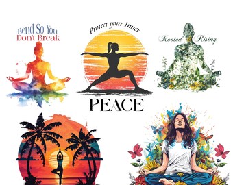 Yoga PNG Bundle: Chakra Designs, Meditative Spiritual Art (Digital Download)