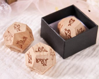 Engraved Wooden Couple Date Night Dice,Intimate Couple Game,Couples Date Decision Dice,Dice for Couples,Valentines Gifts,Anniversary Gifts