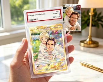 Aangepaste vaderdagkaart, aangepaste Moederdagkaart, cadeau voor papa, trainerkaart, vaderdagcadeau, Moederdagcadeau, aangepaste Pokemon-kaart