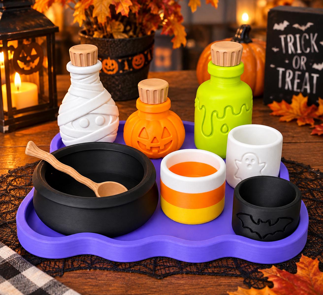 3D Printed HalloweenPotion Play Set - Colorful Halloween Pretend Play, Sensory Toy