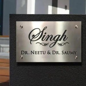 Custom Name Plate Sign, Metal UV Sign, Modern Business Sign, Custom Office Wall Sign, Custom Business Name Sign,UV Logo Print,Engraved Sign