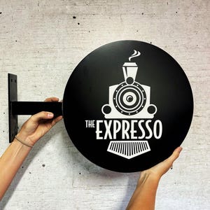 Modern Wall-Mounted Blade Sign | Custom Business Logo Sign |  Printed Business Logo | Blade Sign for Office | Custom Blade Wall Sign