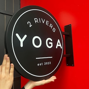 Custom Blade Sign | Storefront Hanging Sign | Business Blade Sign| 3D Metal Blade Sign | Custom Cafe Sign | Round Blade Sign