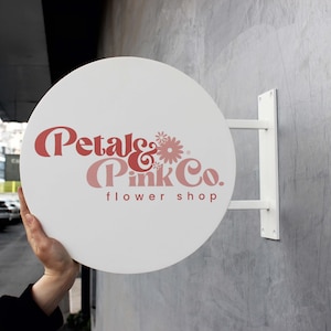 Custom Flower Shop Sign | Metal Hanging Blade Sign | 3D Blade Sign | Outdoor Hanging Sign | Small Business Store Sign | Metal Logo Sign