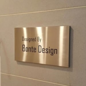 Insegna in metallo personalizzata, targa con nome personalizzata, targa per ufficio, insegna in metallo, targa per esterni, targa spazzolata, insegna in metallo con indirizzo, targa