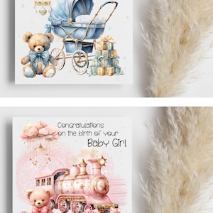 Disegno di orsacchiotto per carrozzina per bambini Stampa digitale Scarica PNG per stampa a sublimazione e UV DTG e DtF Biglietti di auguri Congratulazioni Congratulazioni baby shower