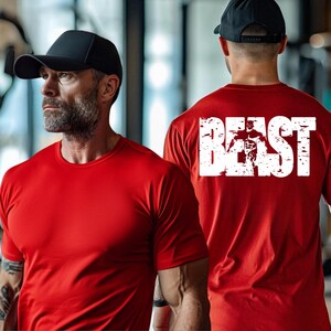 BEAST Gym Unique T-Shirt for Men and Women | Muscle Workout T-Shirt | Fitness Beast Tee | Bodybuilding Motivation Tee | Beast Mode Gym Tee