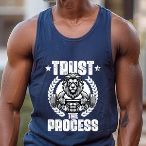Lion Weightlifting Workout Tank Top for Bodybuilding Men | Motivational Gym Sleeveless Athletic Shirt | Heavy Cotton Blend Muscle Tank Gift